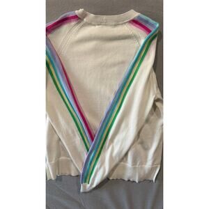 Alashan Cashmere Cotton Blend Runway Stripe Raglan Large